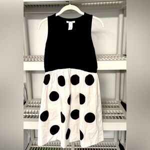 Alice + Olivia‎ Polka Dot Print Mini Dress A Line Sleeveless Scoop Neck Size L